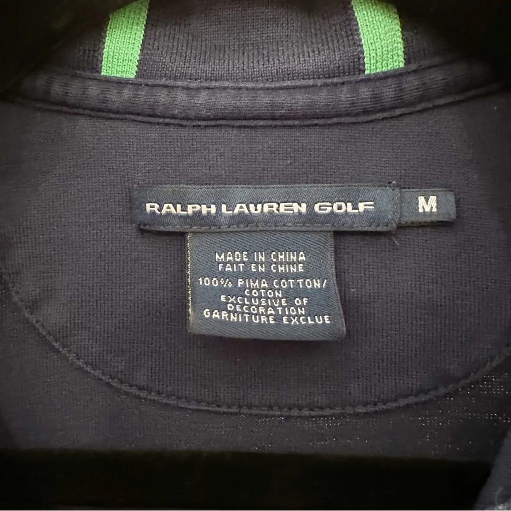 Ralph Lauren Golf Long Sleeve Polo Shirt Pima Cotton #3 Navy Blue sz Medium - Image 6