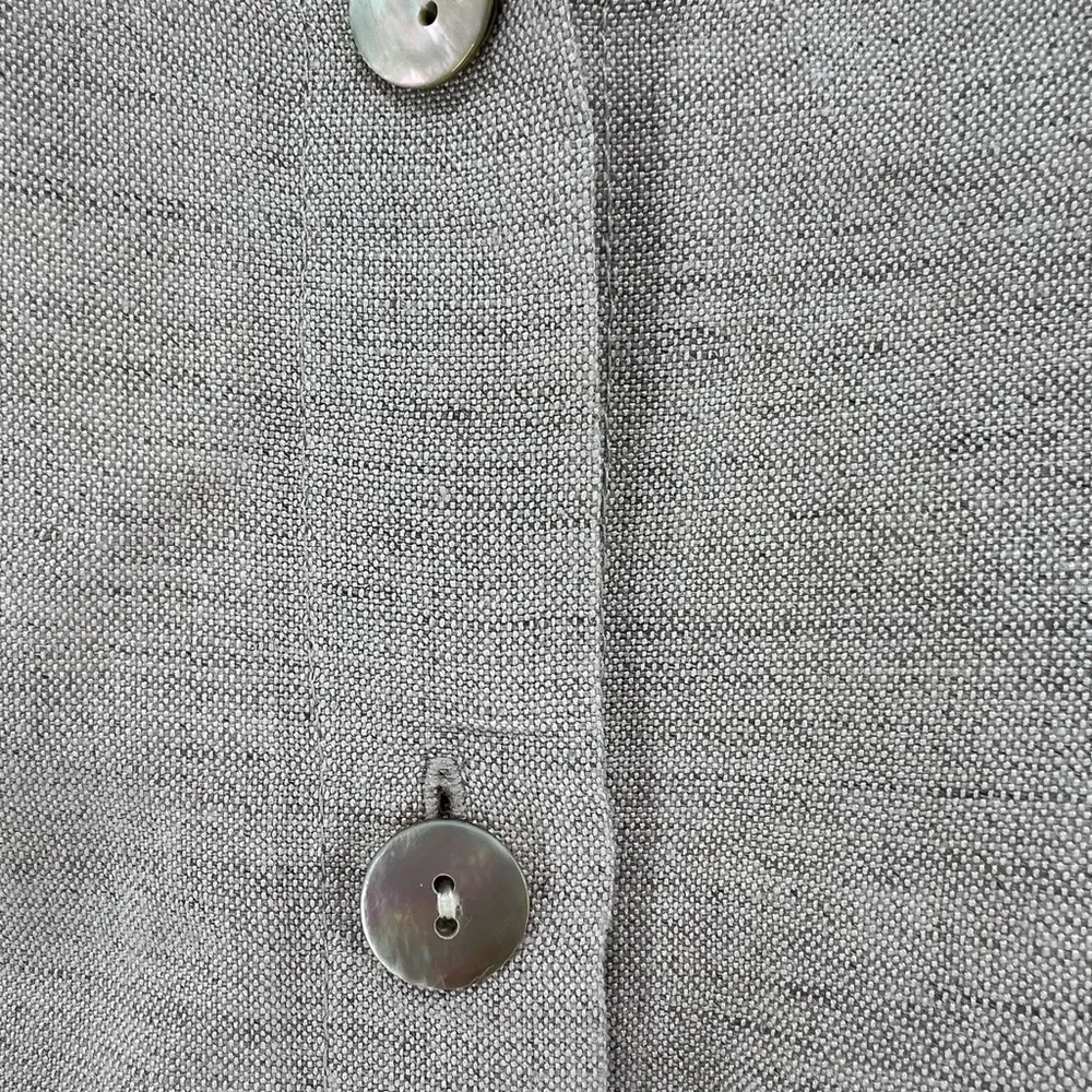 Van Heusen  linen blend neutral button up top L workwear office professional - Image 6