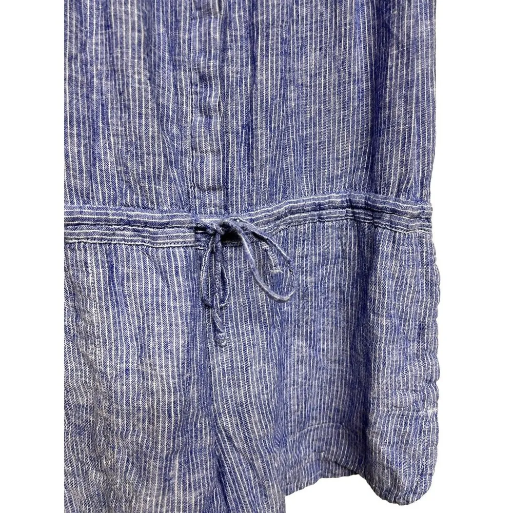 Rails Lynn Royal White Stripe Linen Romper Women’s Size XS - Image 5