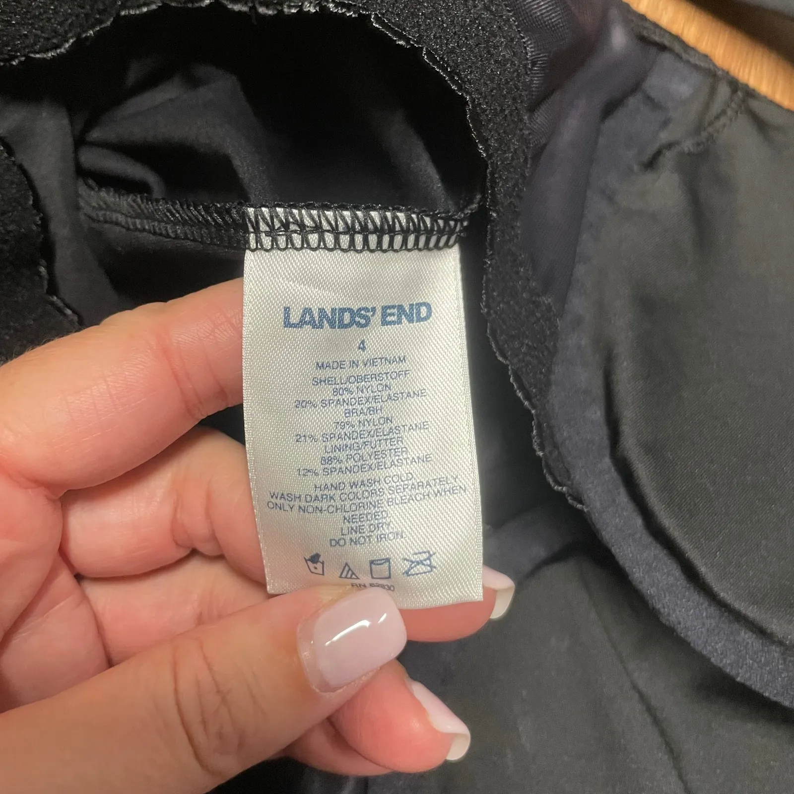 Lands End Womens Solid Black Tankini Underwire Swim Top Size 4 Modest Babydoll - Image 5