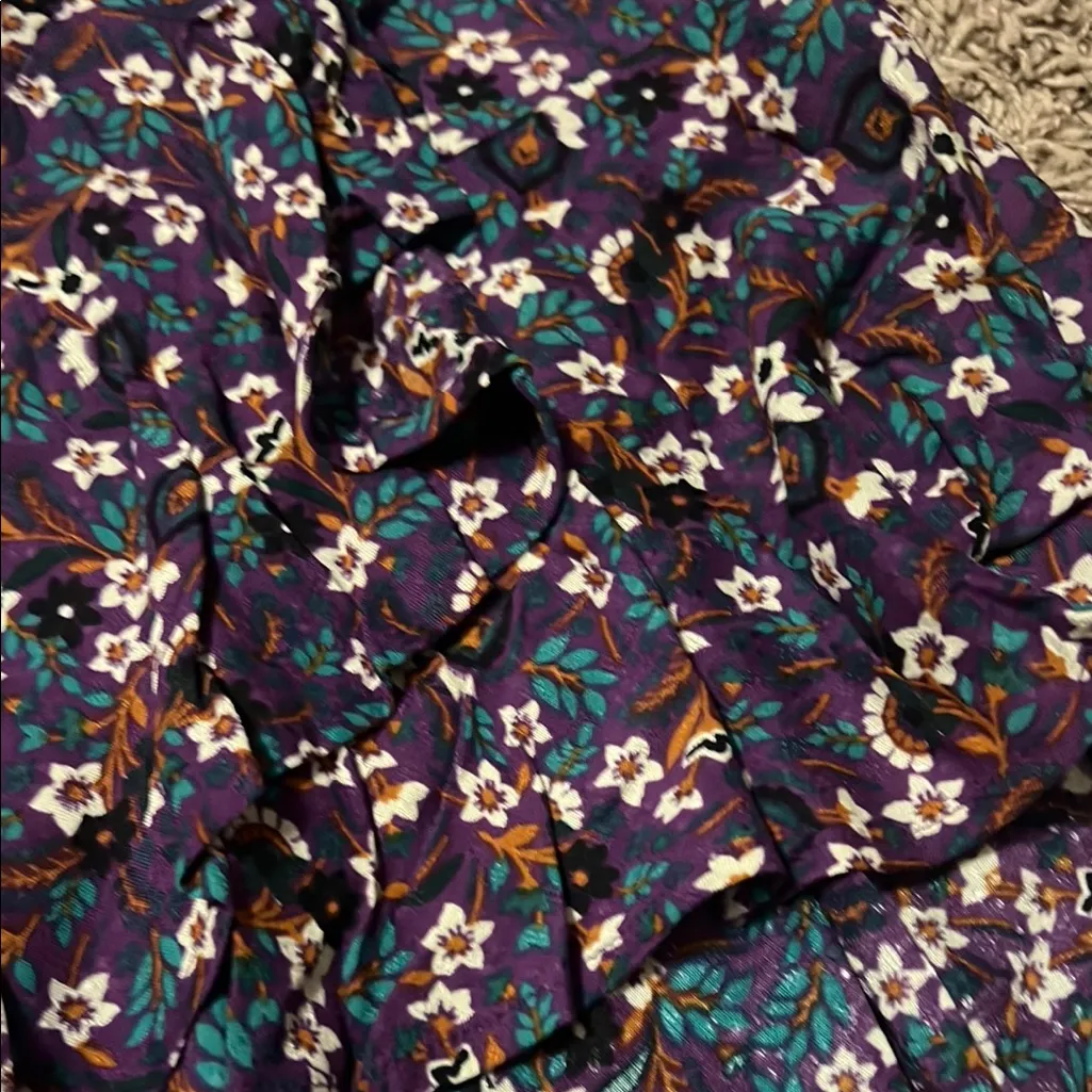 Purple Ruffled Wrap Midi Skirt for Cocktail Size M - Image 5