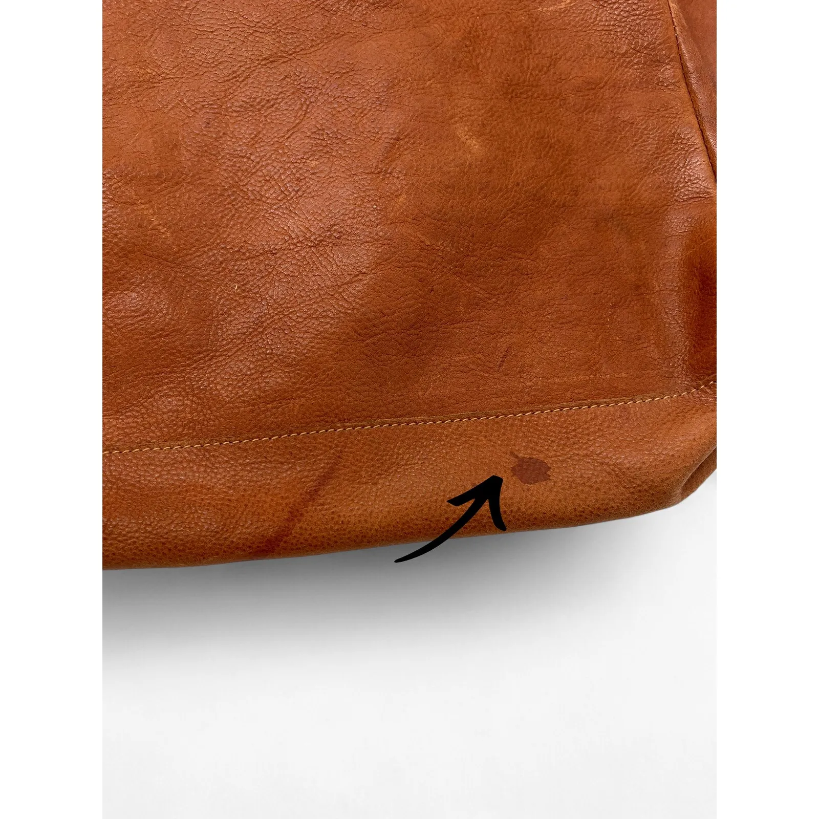 ARTISAN Hand Made Italy Shoppers Tote Large Shoulder Bag Embossed Leather Purse Brown - Image 7