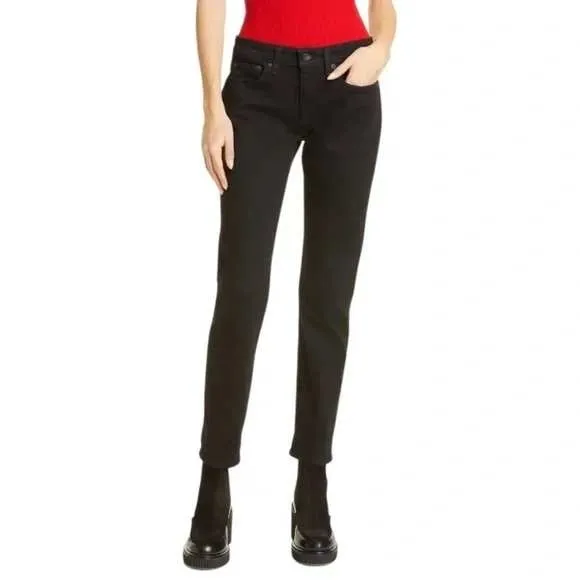 Rag and Bone Dre Low Rise Slim Boyfriend Jeans Size 27 No Fade Black - Image 11