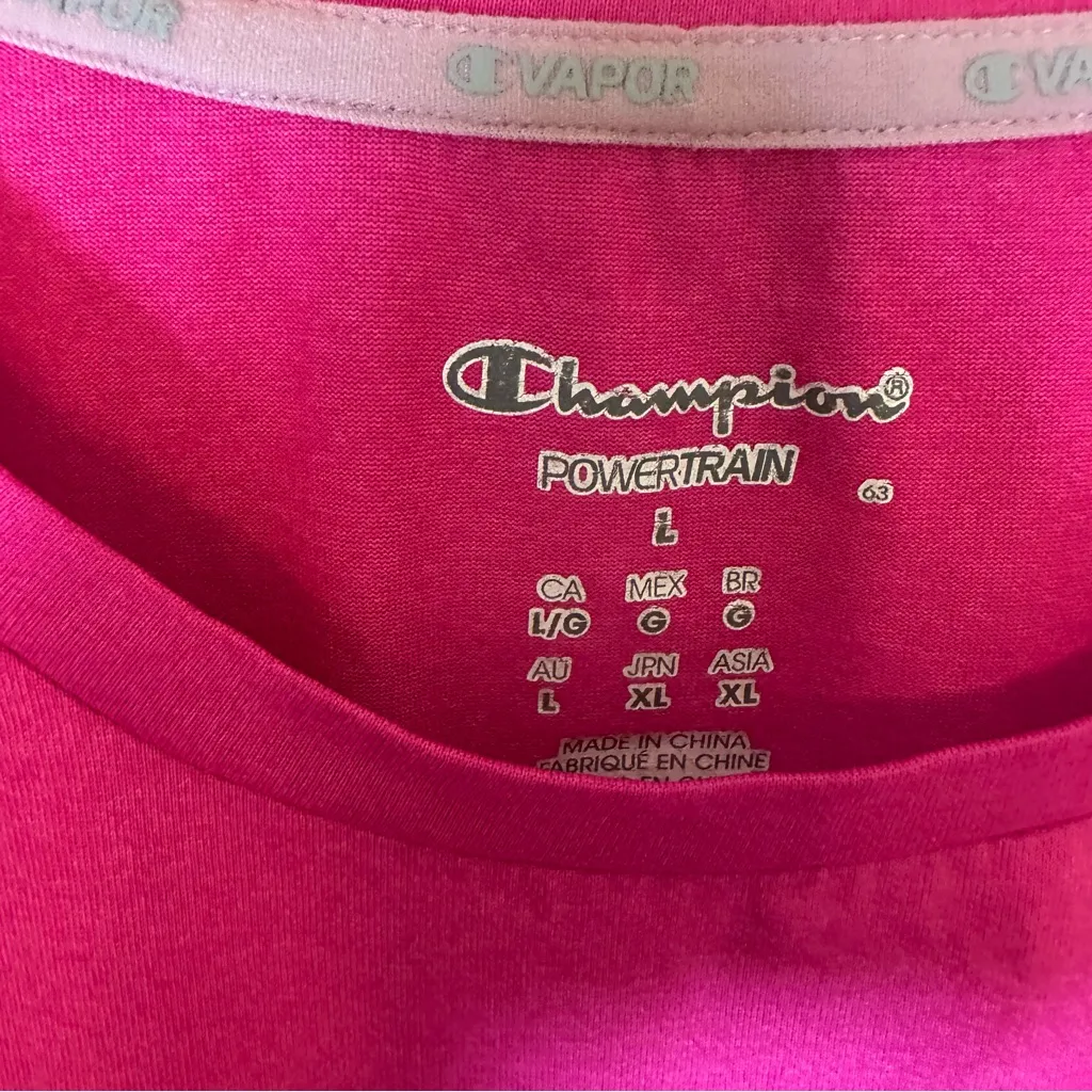 Champion Women's Vibrant Pink Short Sleeve Tee, Powertrain, Vapor, size XL - Image 5
