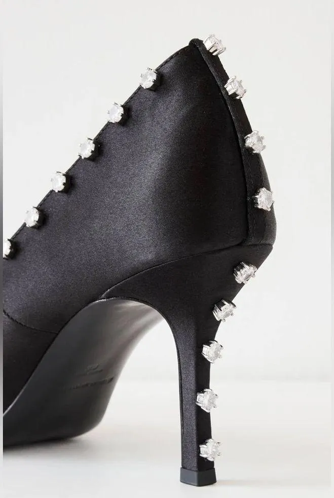 Alexander Wang Delphine 85 Crystal Stud Pump, Black Size 38 New in Box - Image 9