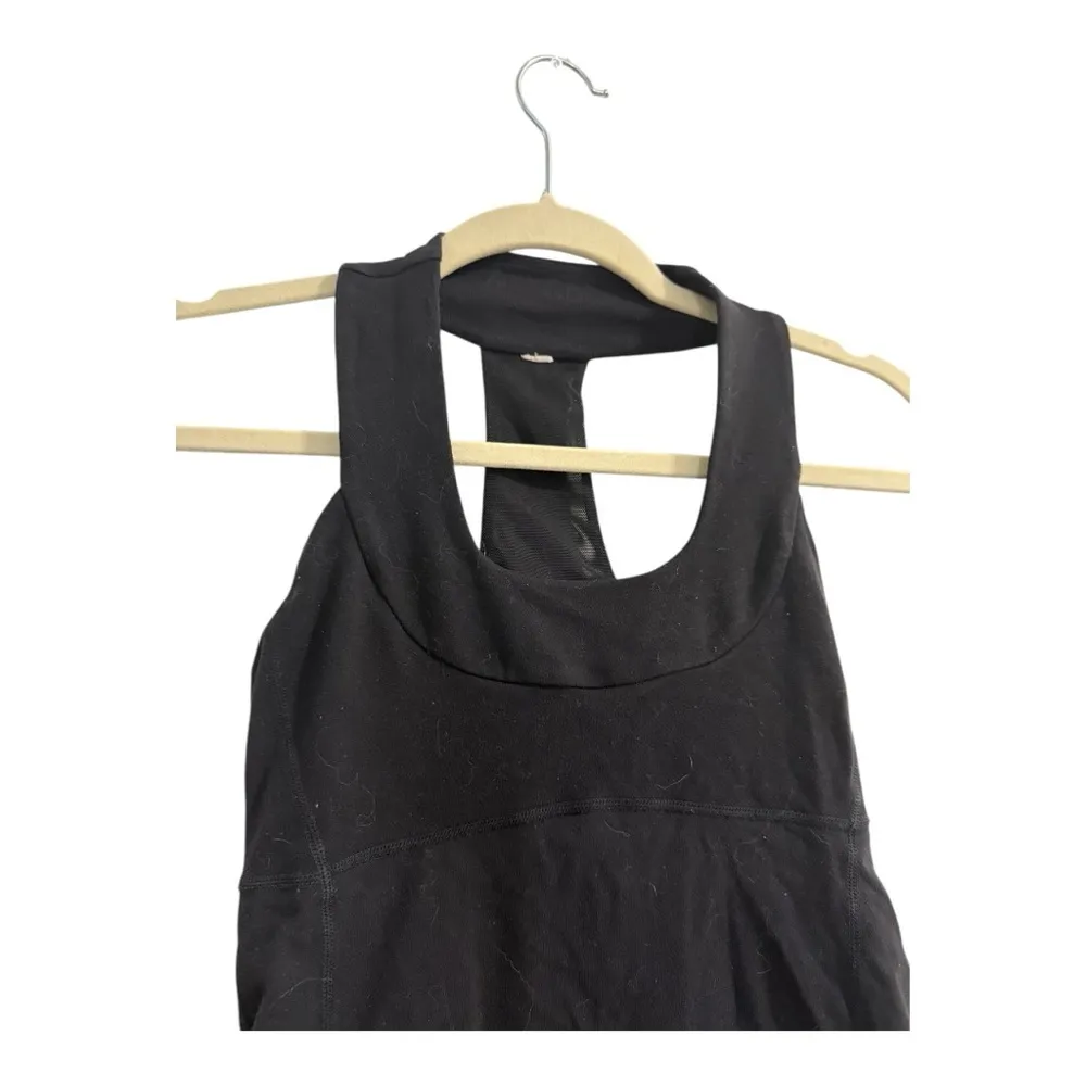 Lululemon Black Mesh Racerback Tank Top Size 4 - Image 2