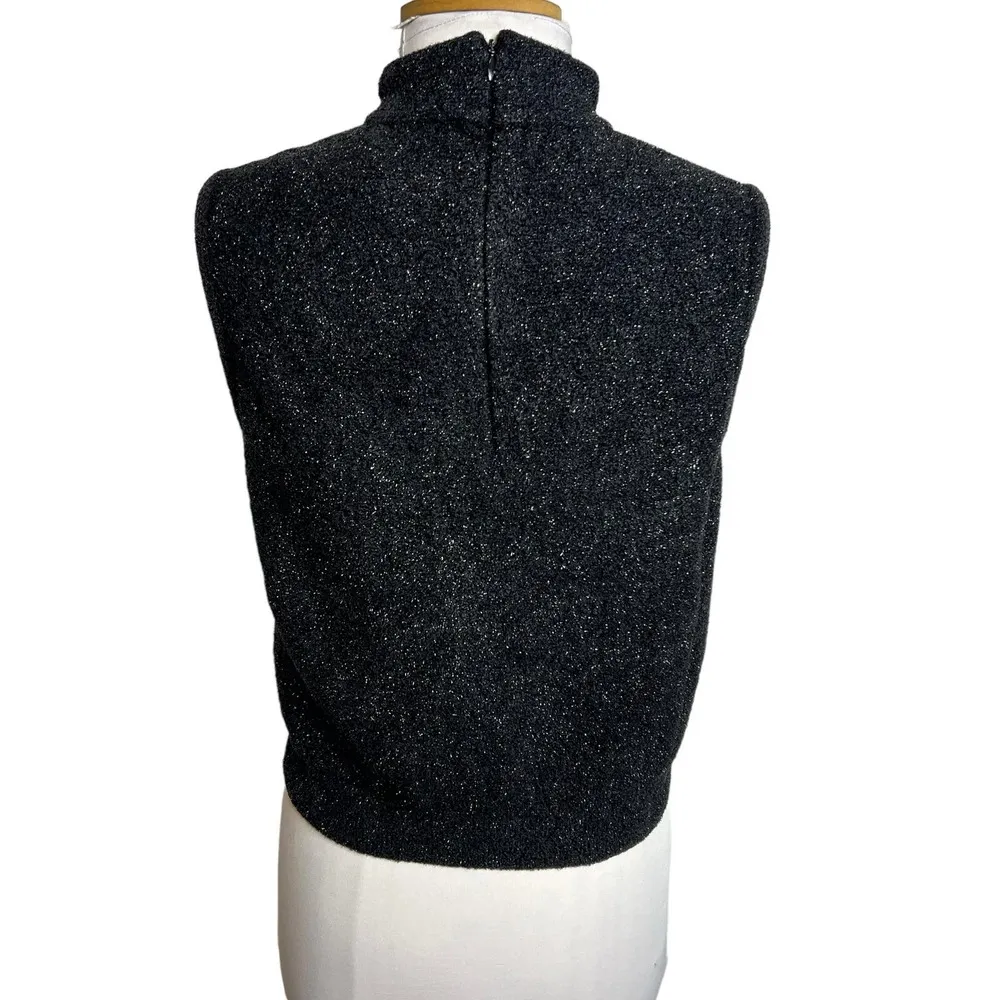 St. John metallic sparkle mock neck top - Image 2