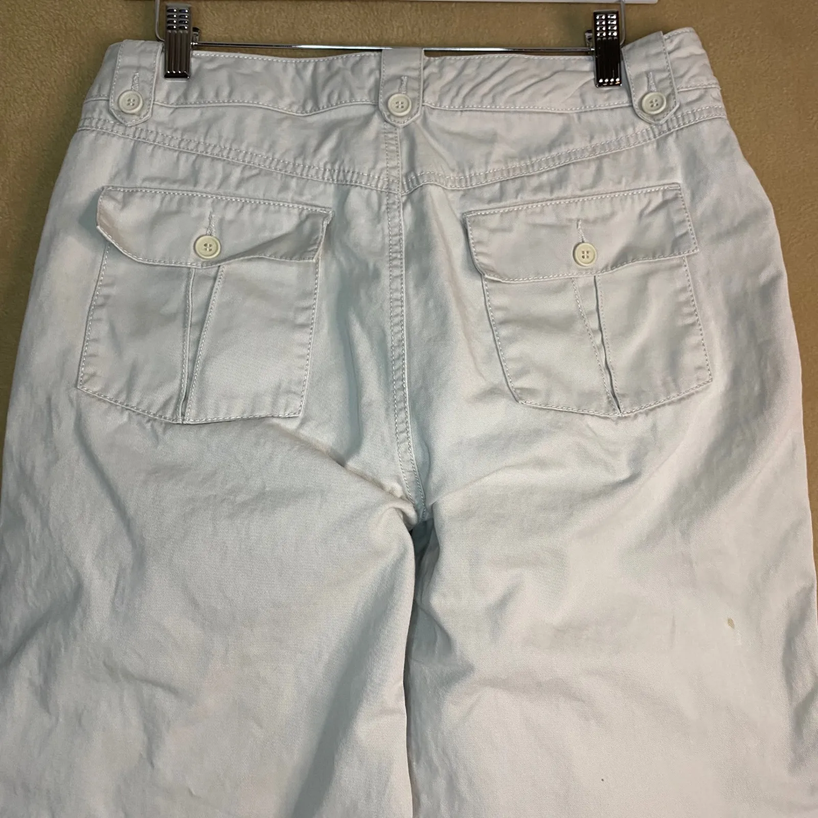 Jamaica Bay Women's Capri Pants Size‎ 10 Beige Cotton Blend Utility Style *FLAW Tan - Image 5