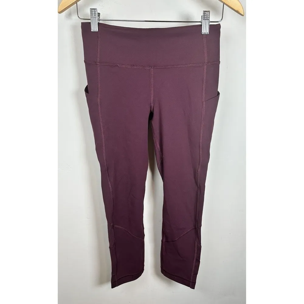 Lululemon  Pace Rival Crop 22” Dark Adobe Size 4 Maroon Burgundy - Image 5
