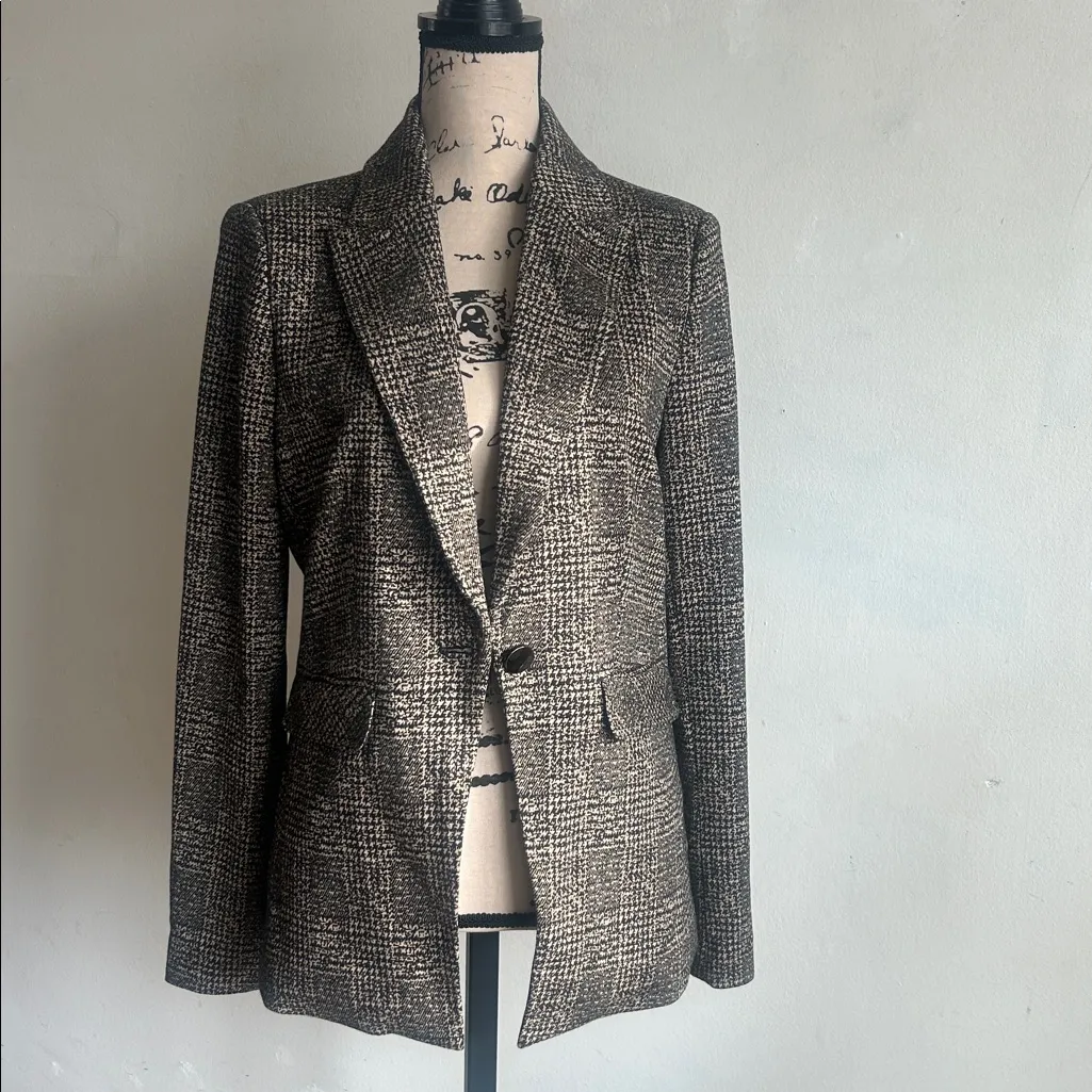 Elie Tahari Viscose Camel Black Business Casual Blazer Size 8 NWT - Image 2