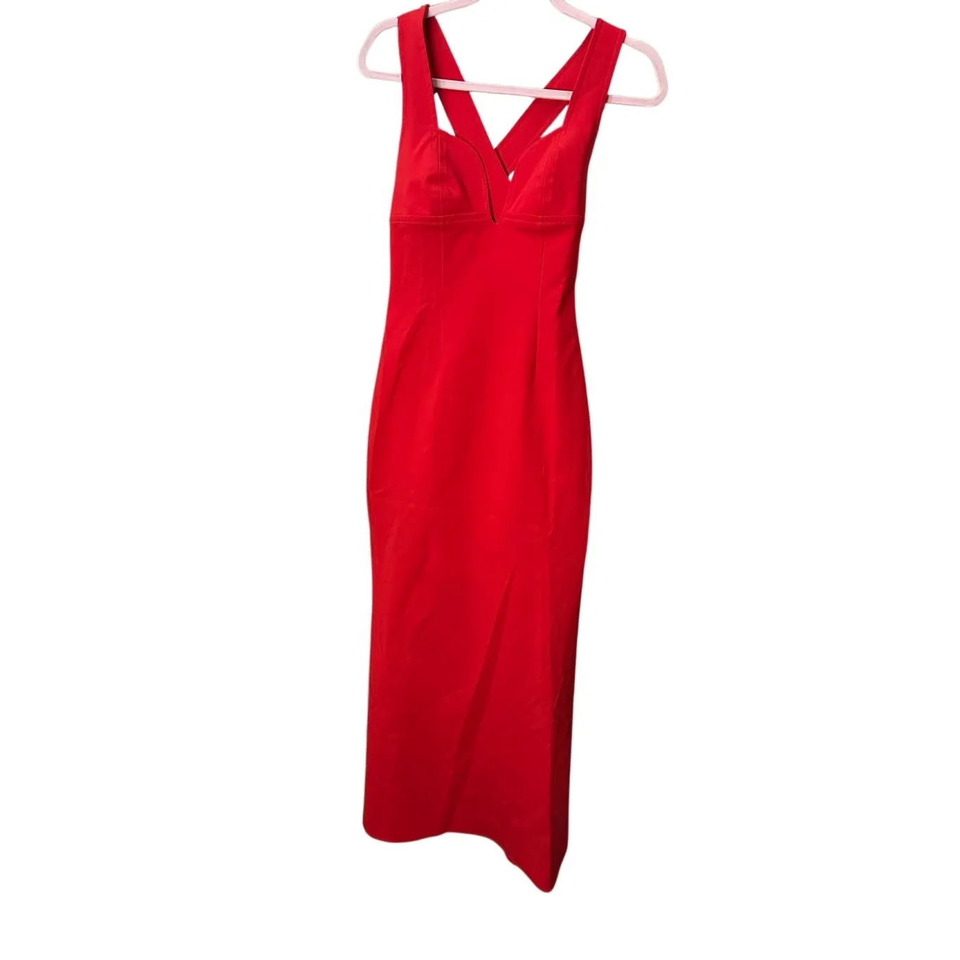 JILL JILLSTUART Long Bodycon Red Dress Brides Maid Wedding Guest Prom Size 0 - Image 12