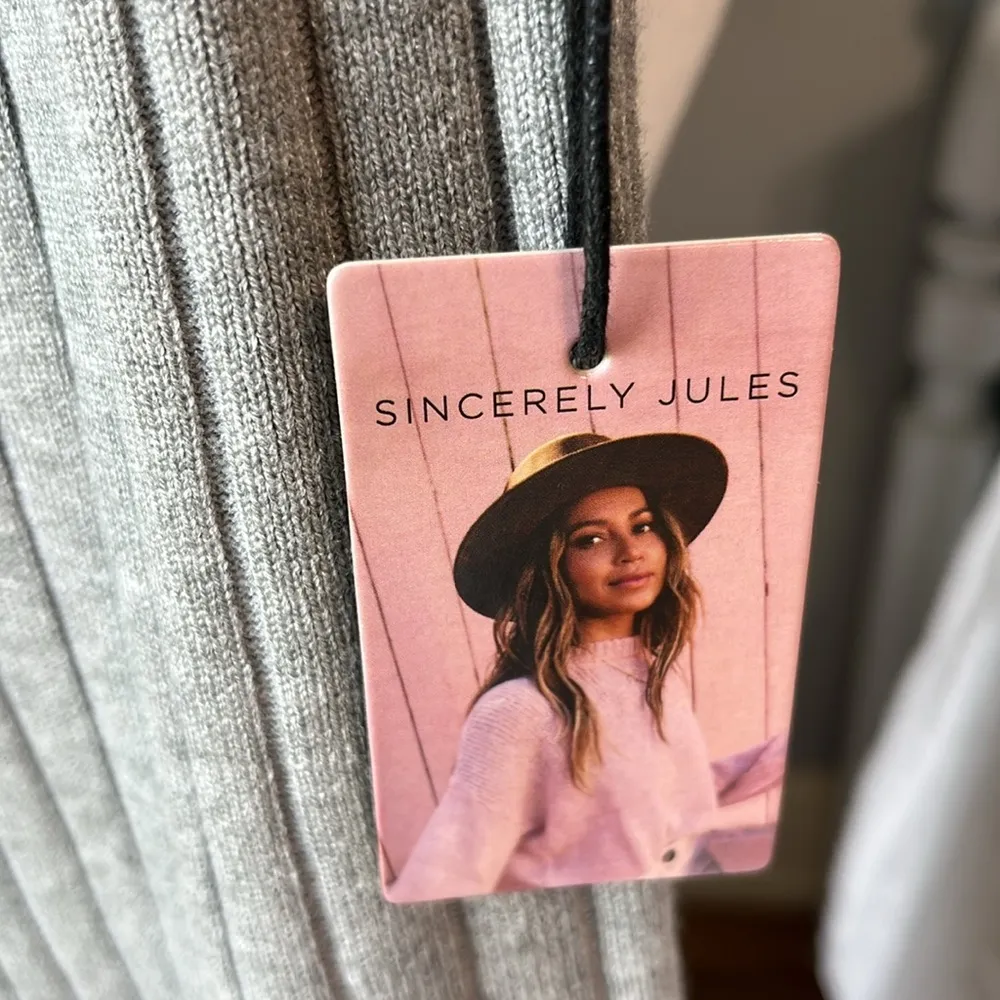 Gray Sweater Pants Comfy Ribbed New Size M - Image 7