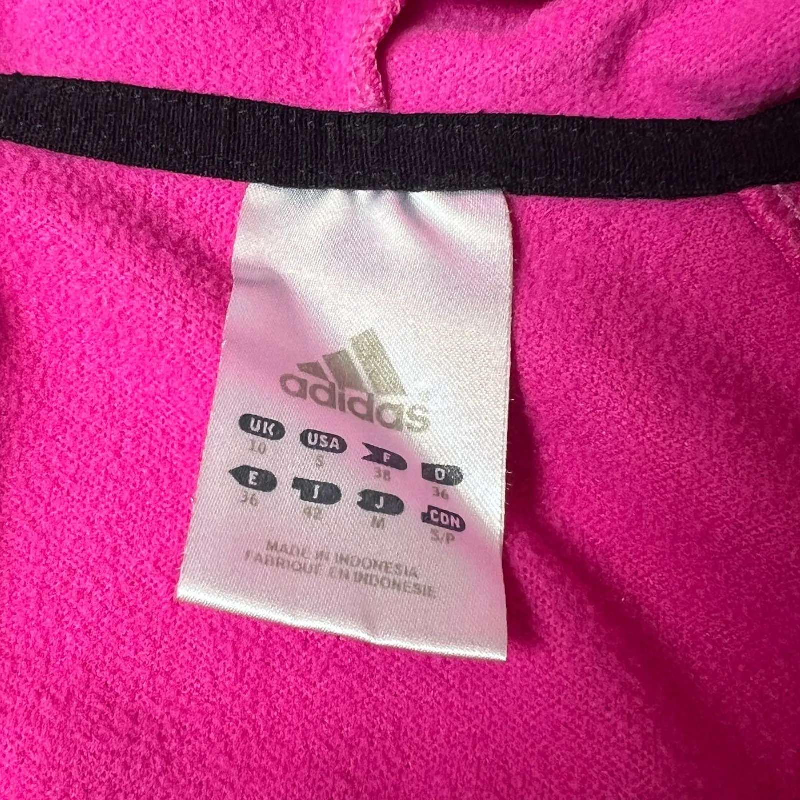 Adidas Women's S Pink Full-Zip Chevron Stripe Track Jacket Sportswear Casual - Image 7