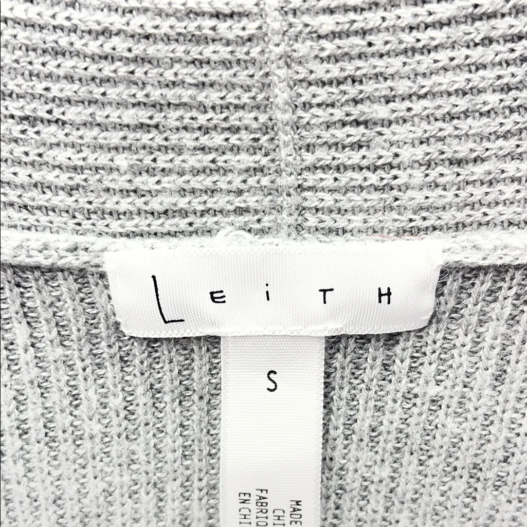 Imperfect Leith cardigan small open front knit cardigan back slits neutral gray - Image 5
