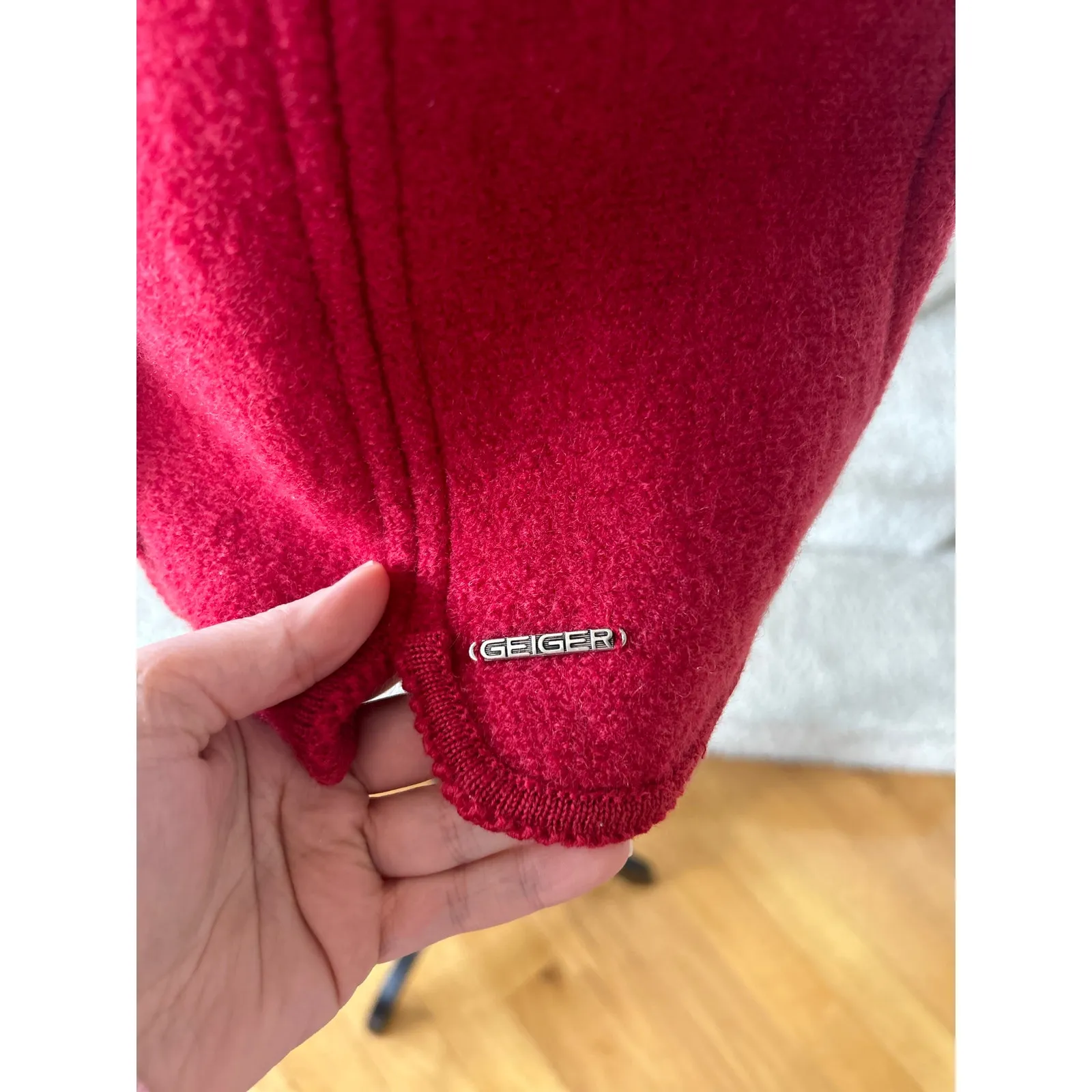 Geiger Red Boiled Wool Button Front Sleeveless Traditional German Vest Size M - Image 5