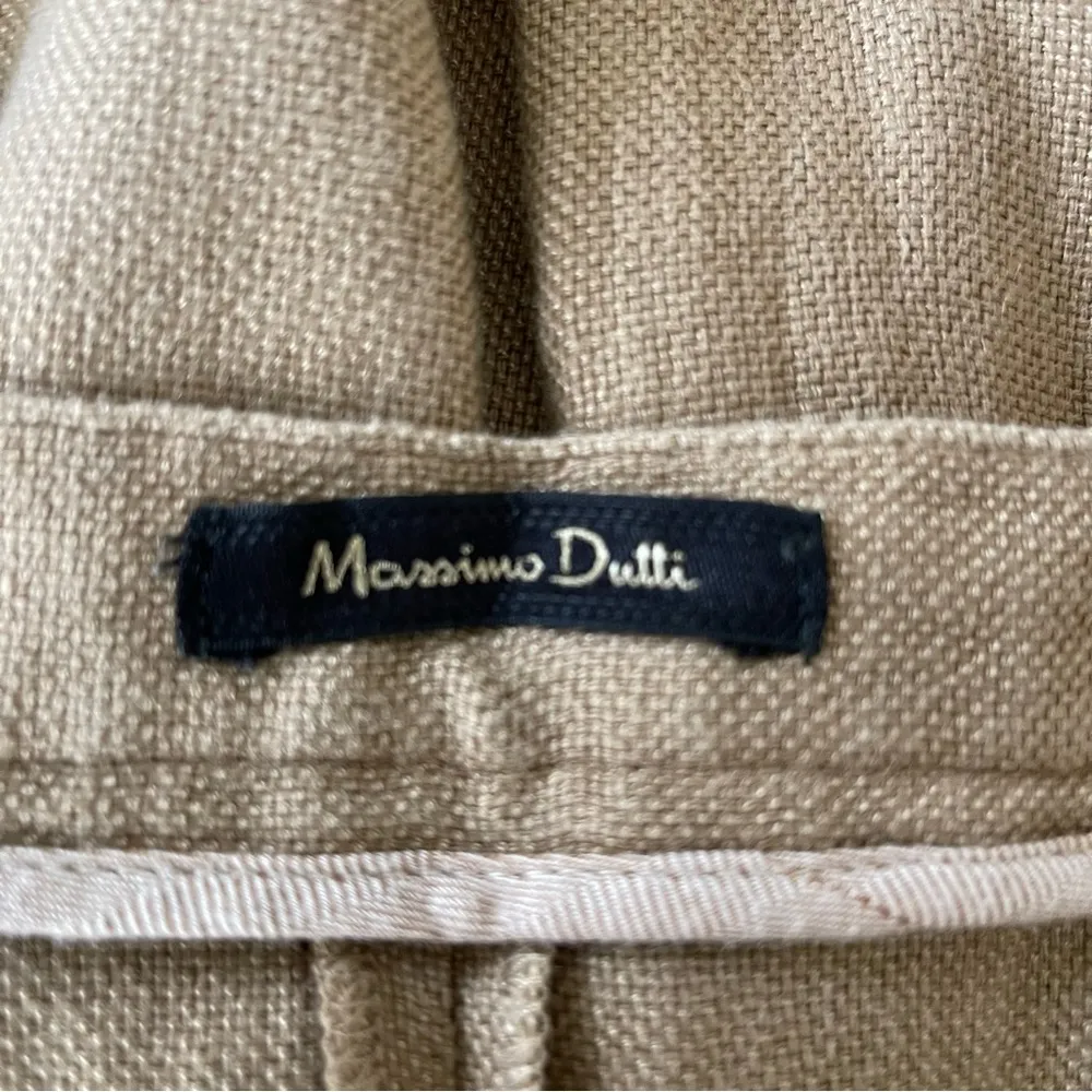 Massimo Dutti Beige Linen Circle Skirt Pockets Button Down Brown Knee-Length 8 - Image 6