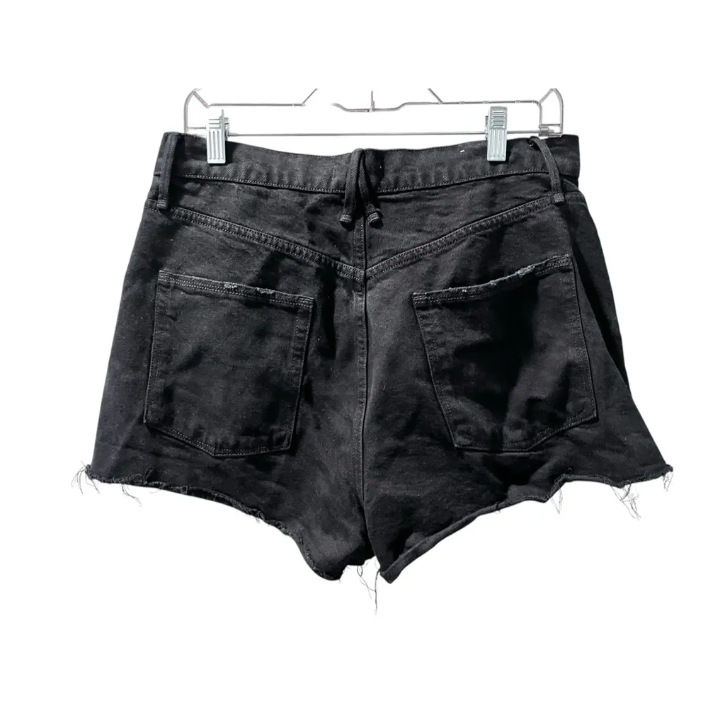 Good American Black Distressed Cut Off Denim Jean Shorts Size 6/28 Women's - Image 5