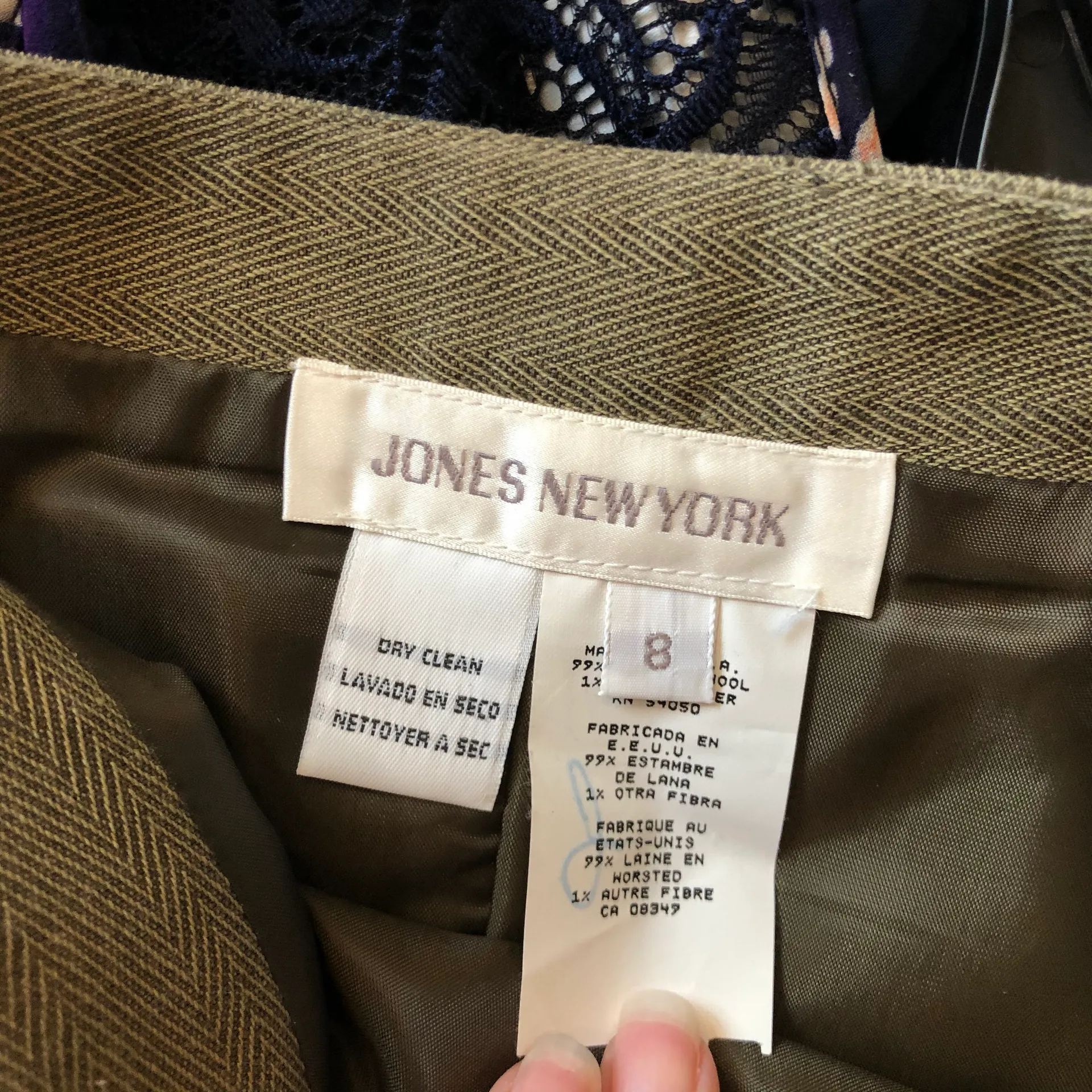 Jones New York Olive Green Skirt Suit - Image 4
