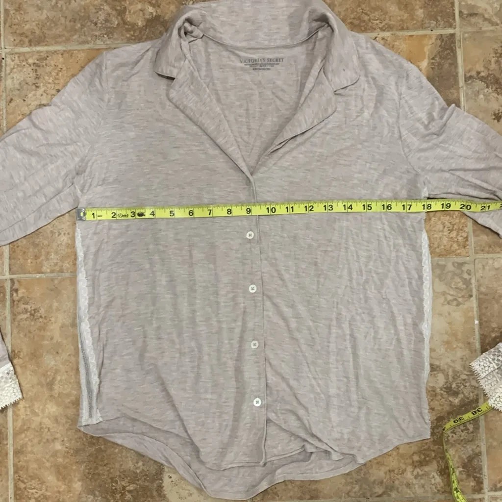 Victoria Secret Soft Lacy Button Up Pajama Shirt - Image 5
