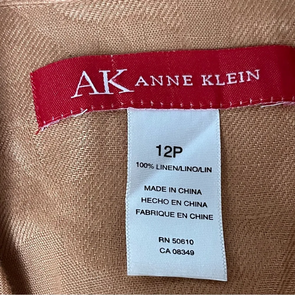 Vintage Y2K Anne Klein Brown Linen Blazer Jacket Preppy Coastal Forest Fairy - Image 8