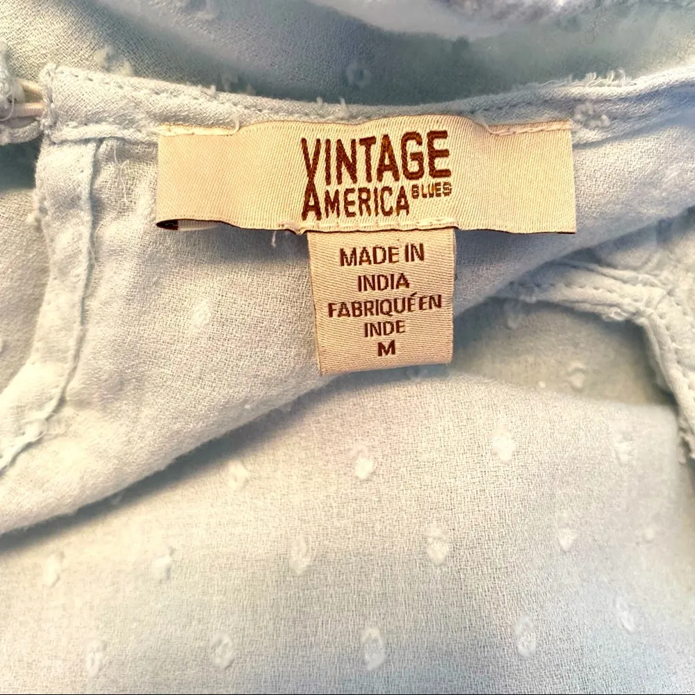 Vintage America Blues|| Light blue ruffled tank Size M - Image 5