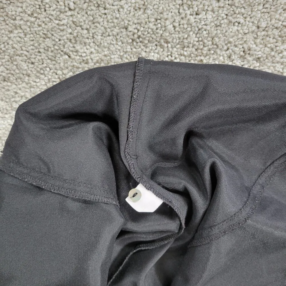 Vintage Max Studio Satin Top Womens M Black Puff Sleeve Button Up Whimsigoth - Image 8