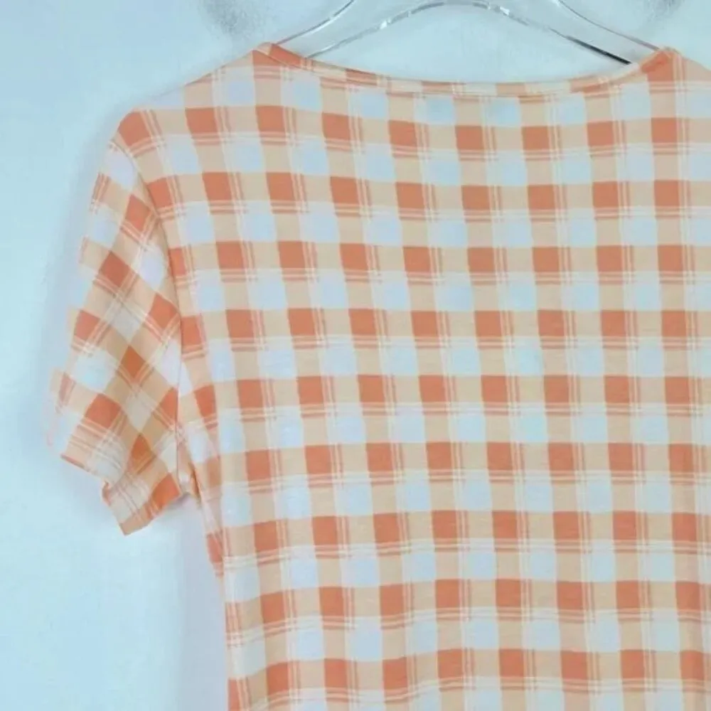 NWT Stitch Fix 41 Hawthorn Brigitte Knit Dress Peach Gingham Size Small S NEW - Image 8