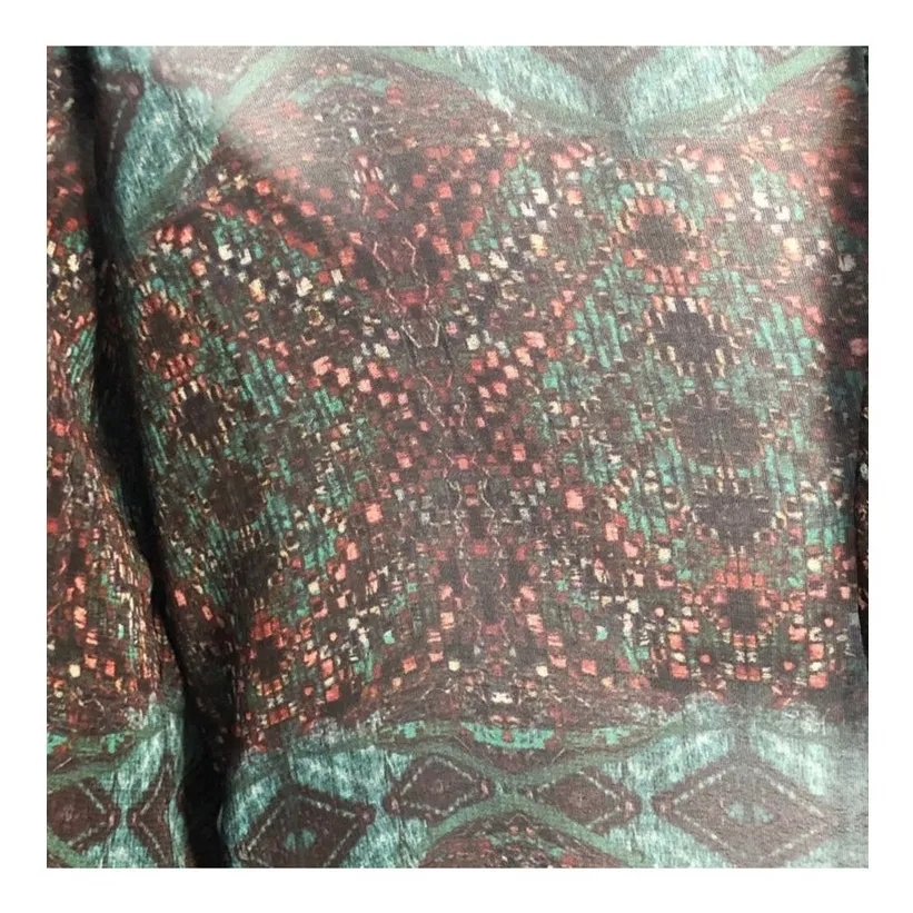 Zara Basic Boho Sheer Blouse Self-Tie Neck Multicolor Long Sleeve Small - Image 11