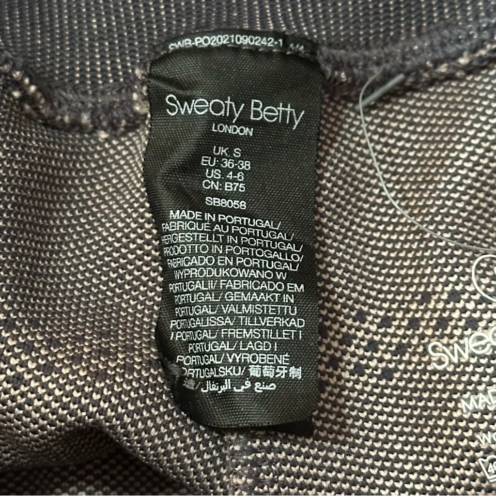 Sweaty Betty Women’s Size S Gray Pink Striped Leg Drawstring Performance Pants - Image 6