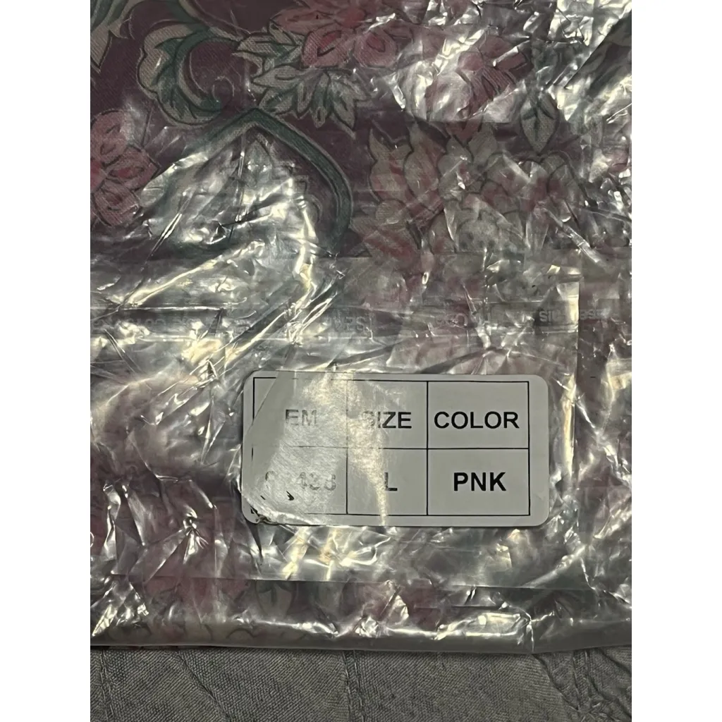 Vermont Country Store Peasant Blouse Smock Womens L Maroon Floral Short Sleeve Pink Size L - Image 9