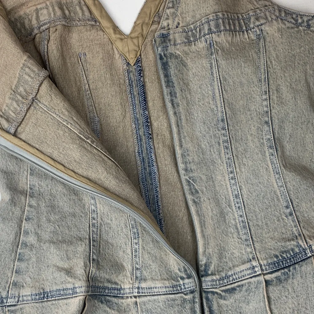 Pilcro size medium denim corset midi dress light wash drop waist - Image 10