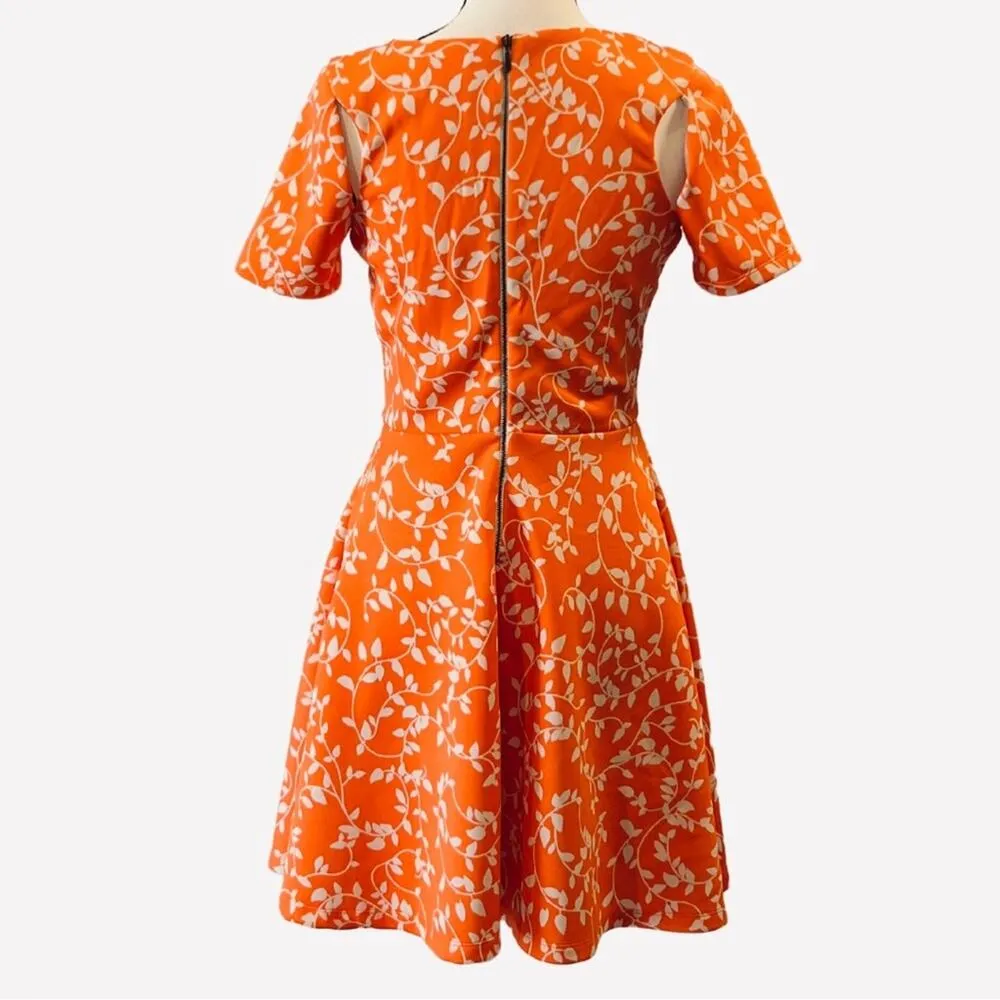 Copper Key Women's Orange Retro Dress Size M - Image 2
