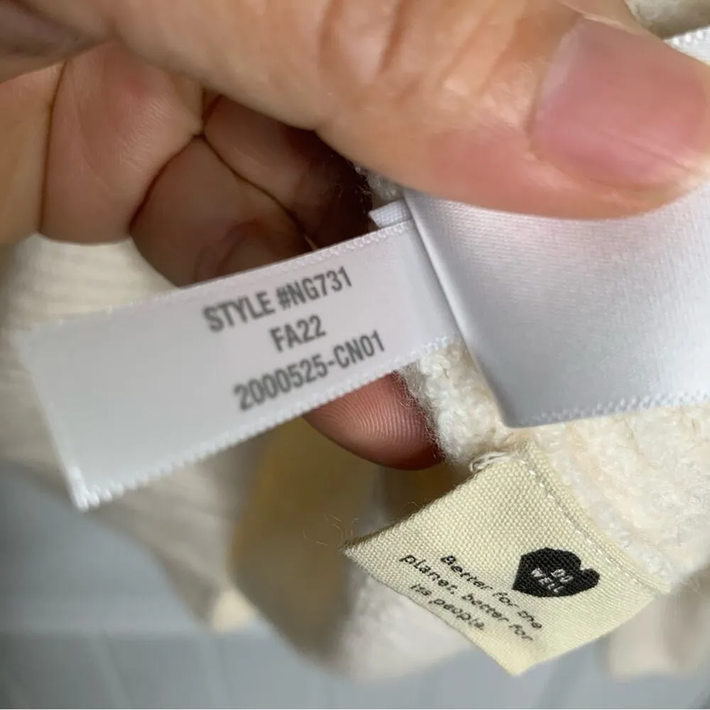 Madewell Melwood white square‎ neck balloon sleeves coziest yarn sweater minimal - Image 7