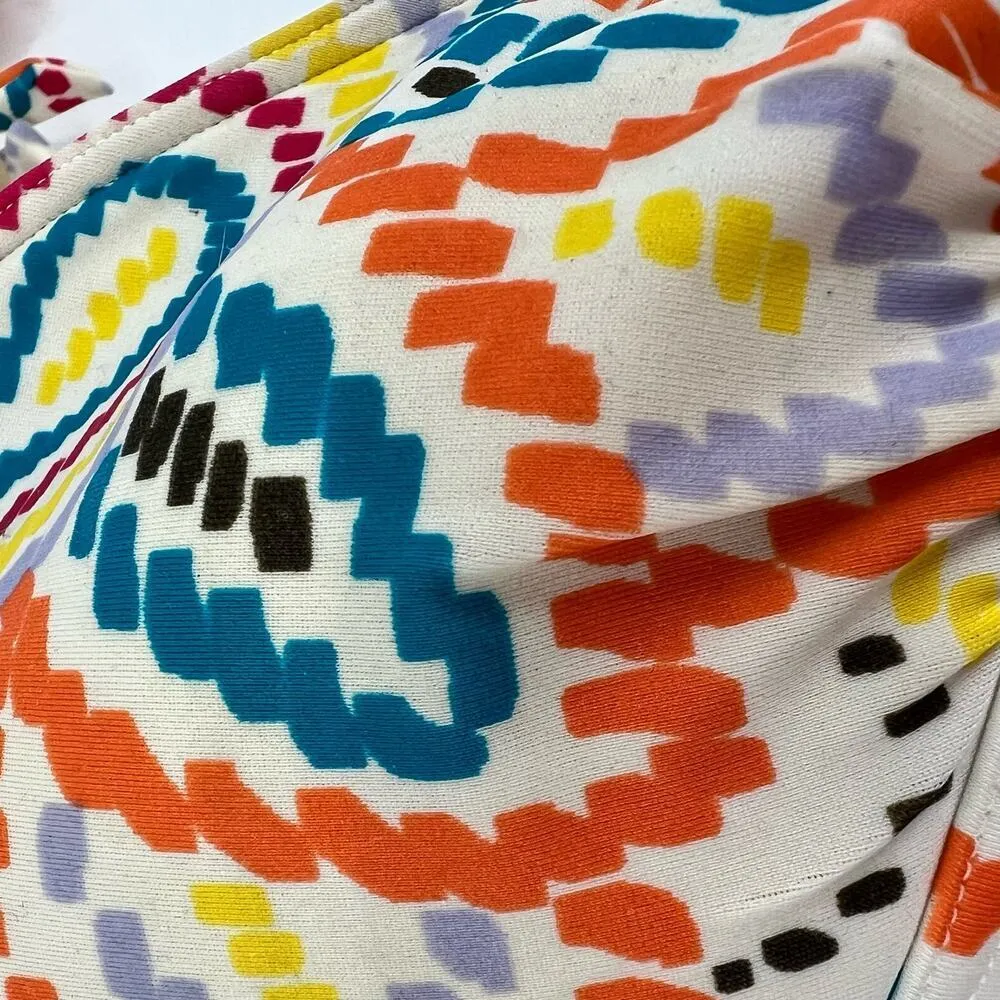 Victoria’s Secret Bikini Set Top Triangle Paisley Soft Padded colorful medium - Image 6