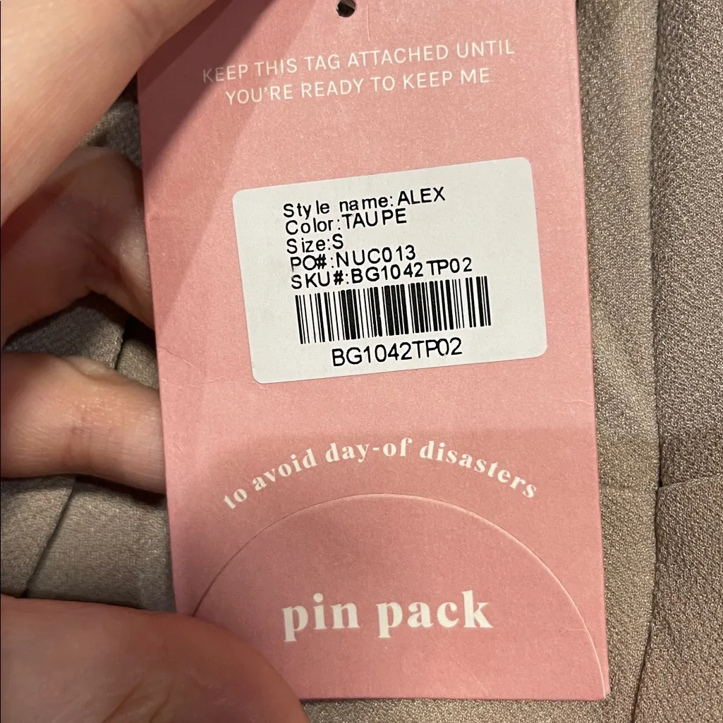 BIRDY GREY ALEX TAUPE MAXI BRIDESMAIDS DRESS GOWN BEIGE NEW SMALL - Image 9