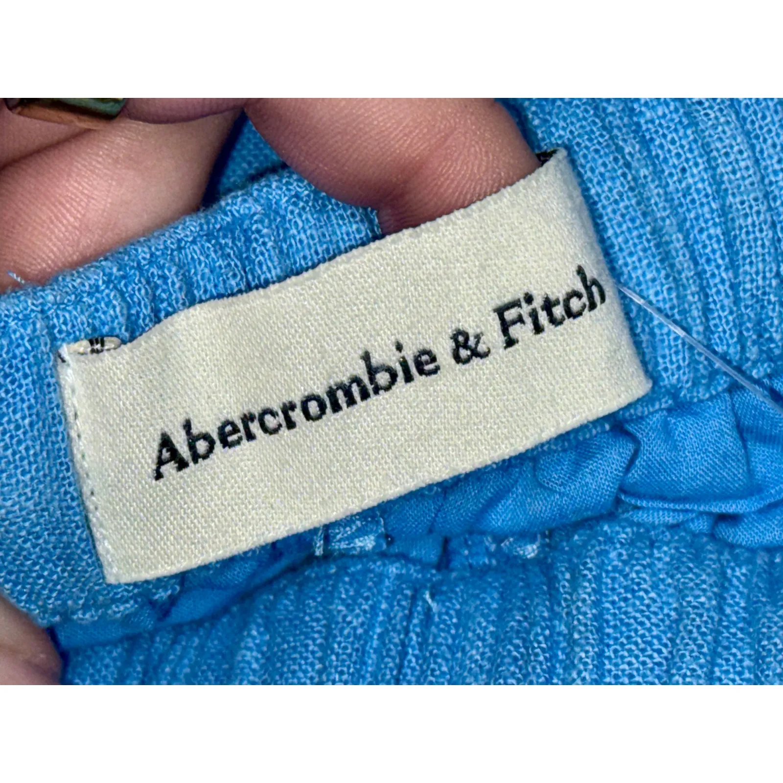 NWT Abercrombie & Fitch Blue Linen Casual Bermuda Cargo Utility Shorts Womens XS - Image 3