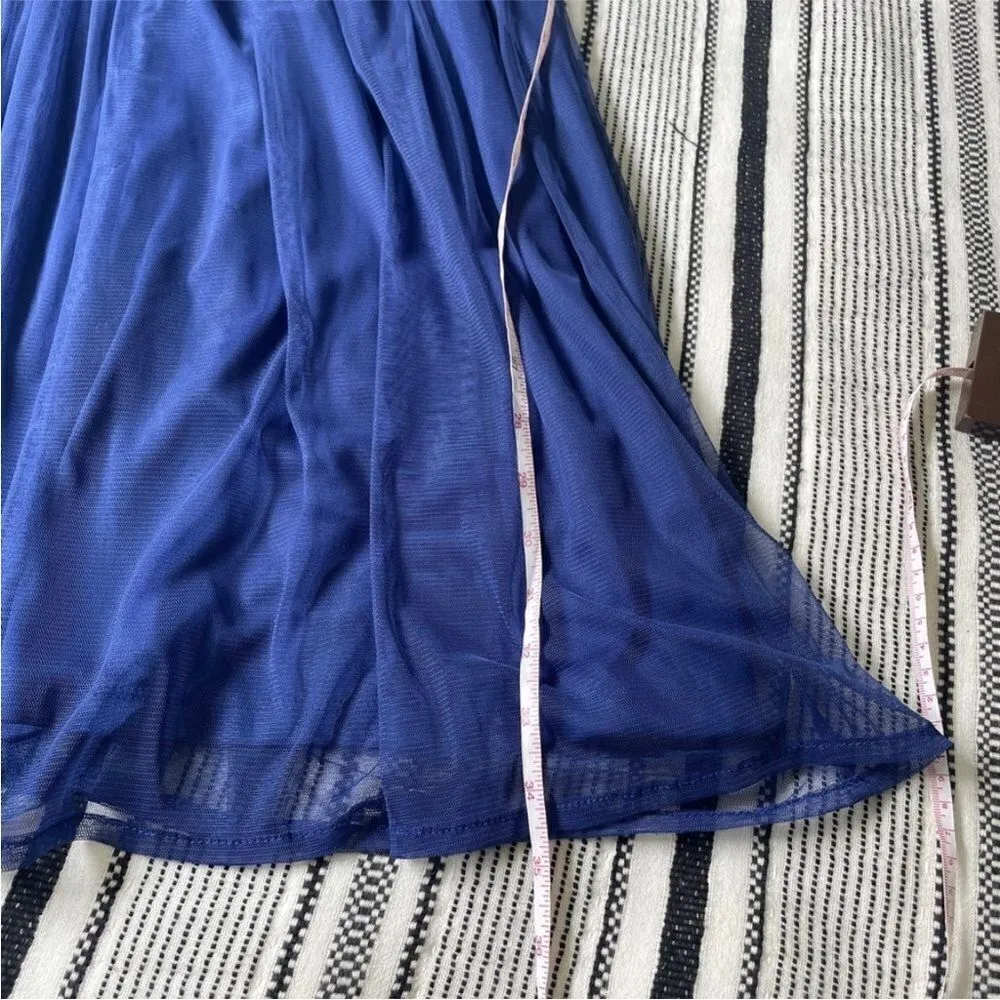 Modcloth Blue Sleeveless Knee Length Retro Sundress Scoop Neck sz‎ XS Graduation - Image 9