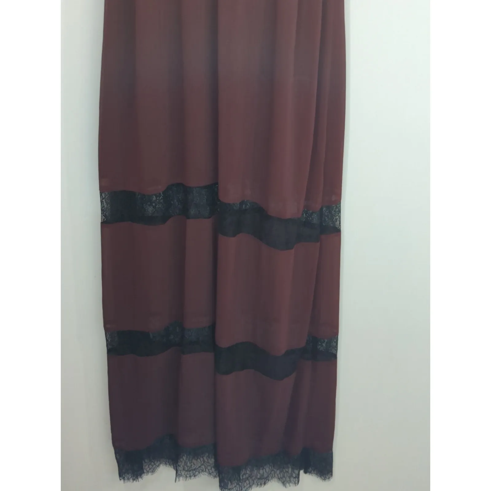 H&M Burgundy Lace Long Dress - Size 14 - Maroon Long Beach Dress Tinkerlust NWT - Image 4