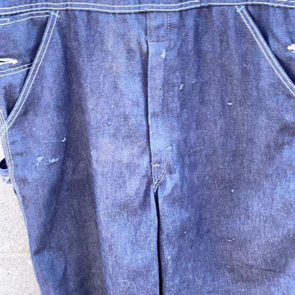 Vintage Toughskins Overall coveralls Jumpsuit Large Blue - Image 2