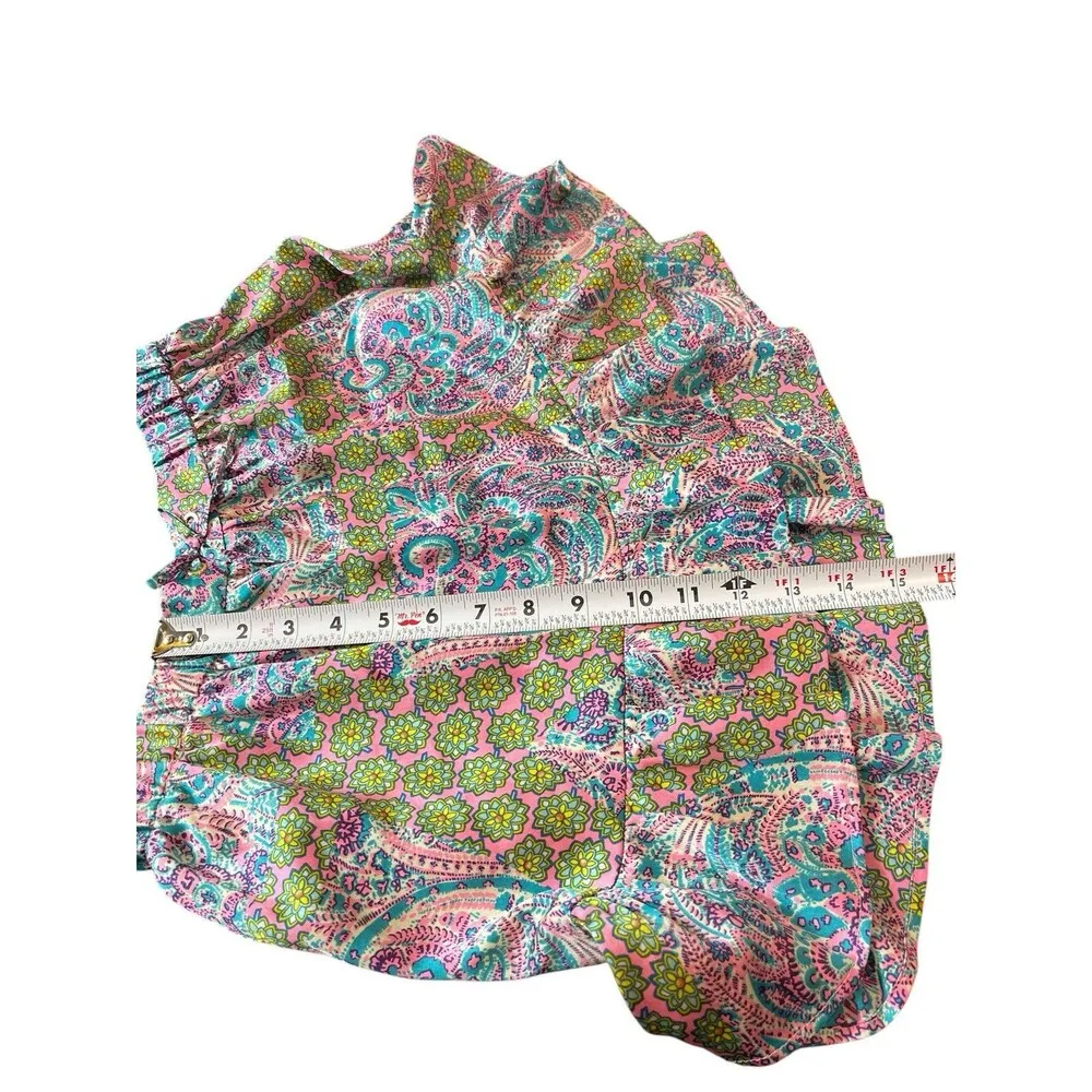 Juicy Couture VTG Floral Paisley Elastic Waist Ruffle Hemline Mini Skirt M - Image 5