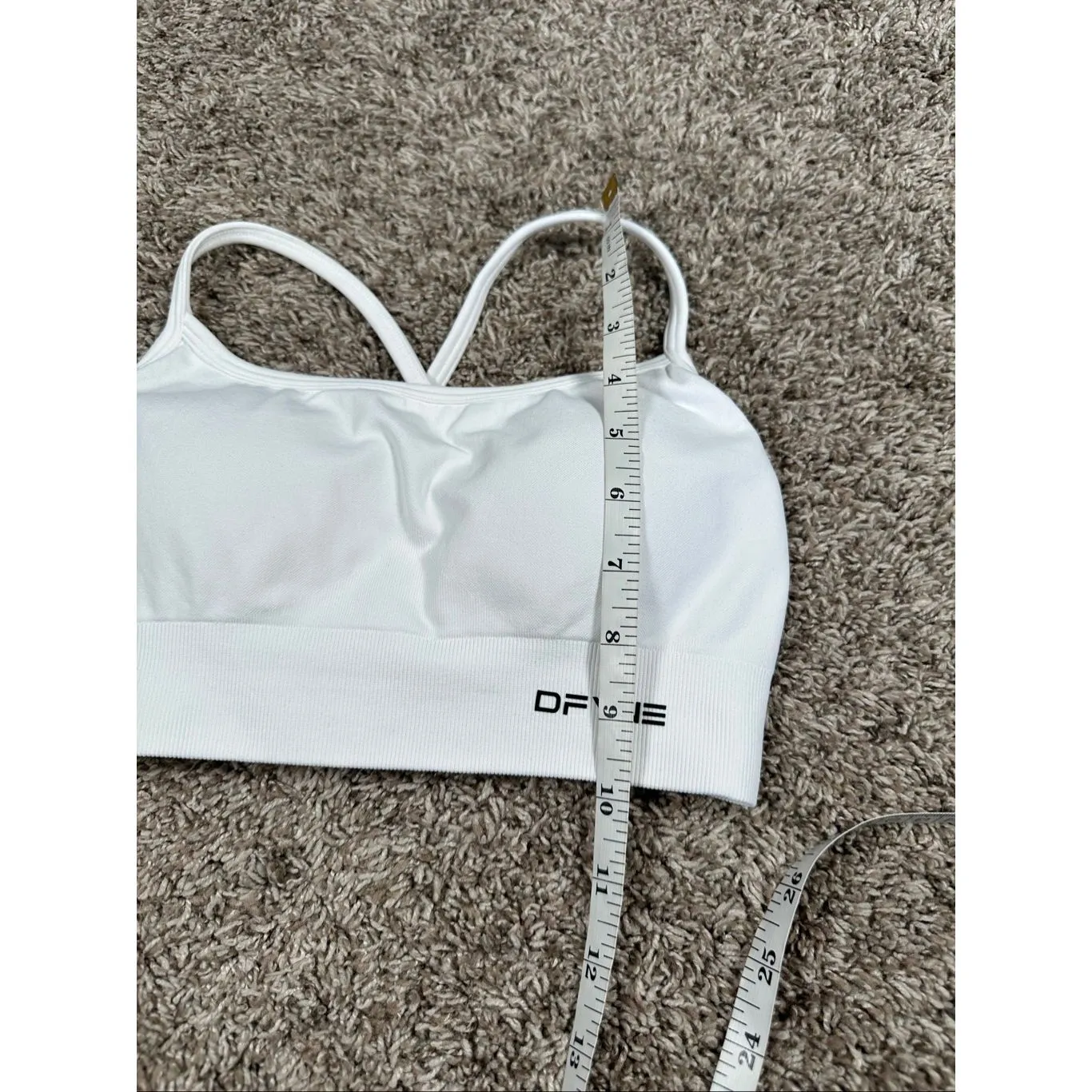 DFYNE Dynamic Backless Sports Bra White Open Strappy Back Gym Weightlifting S - Image 6