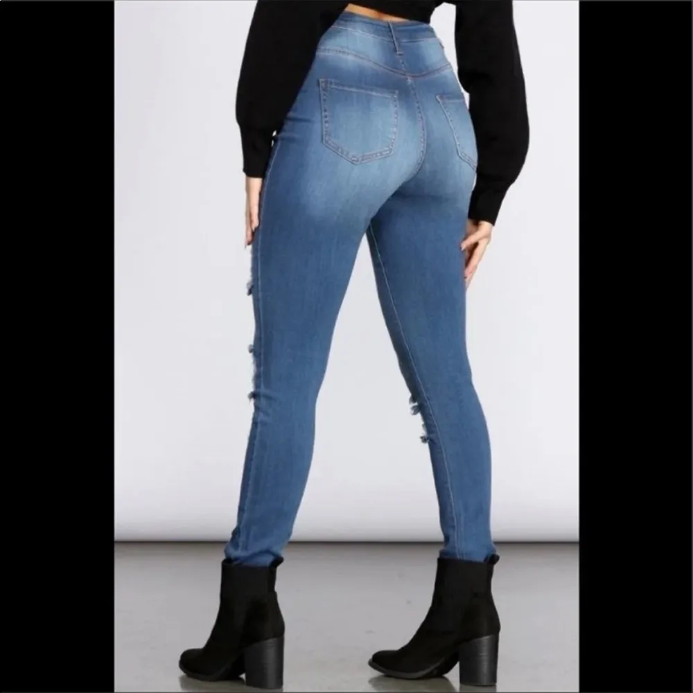 High waisted ripped skinny jeans - Image 4