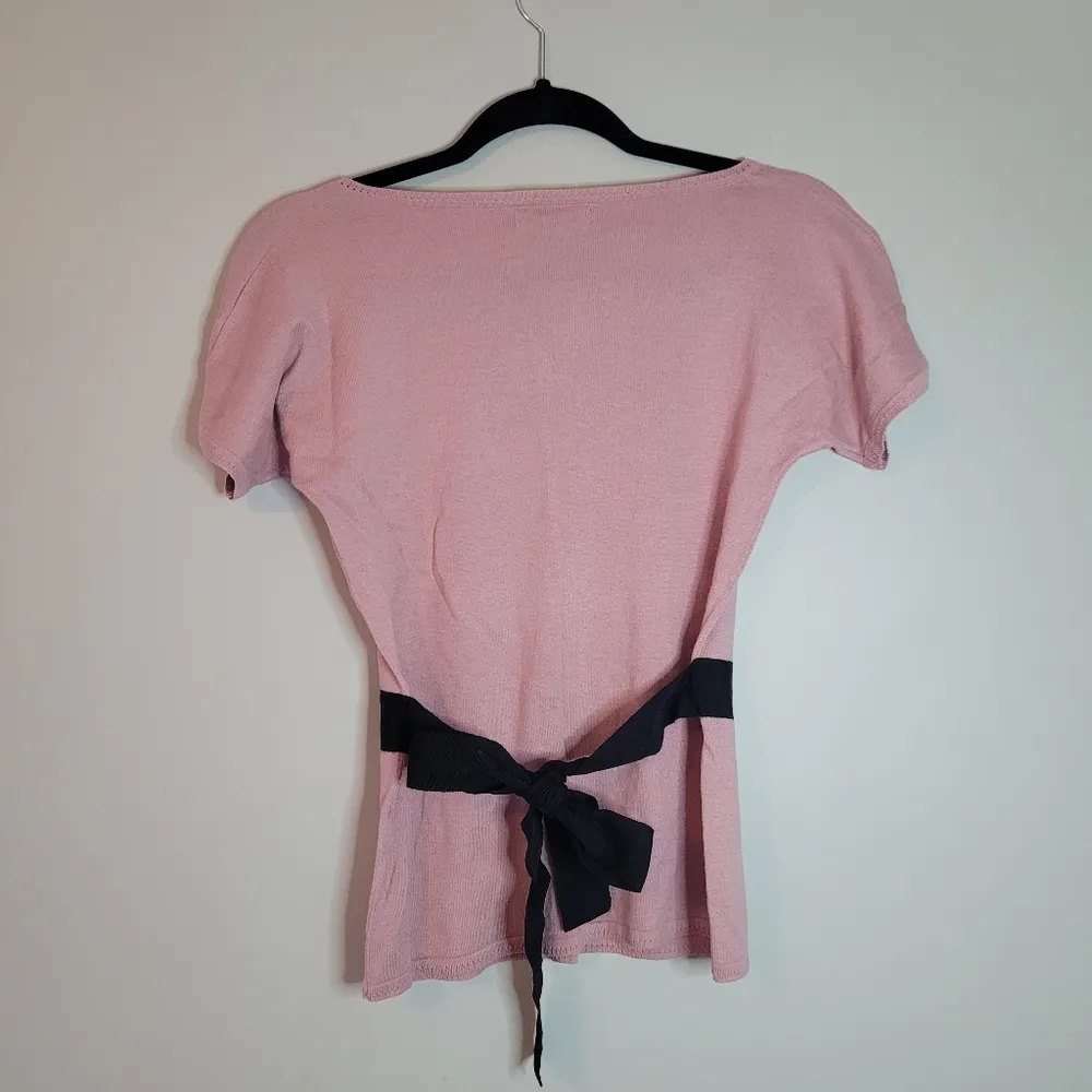 Banana Republic Mauve Bejeweled Waist Short Sleeve Sweater - Image 5