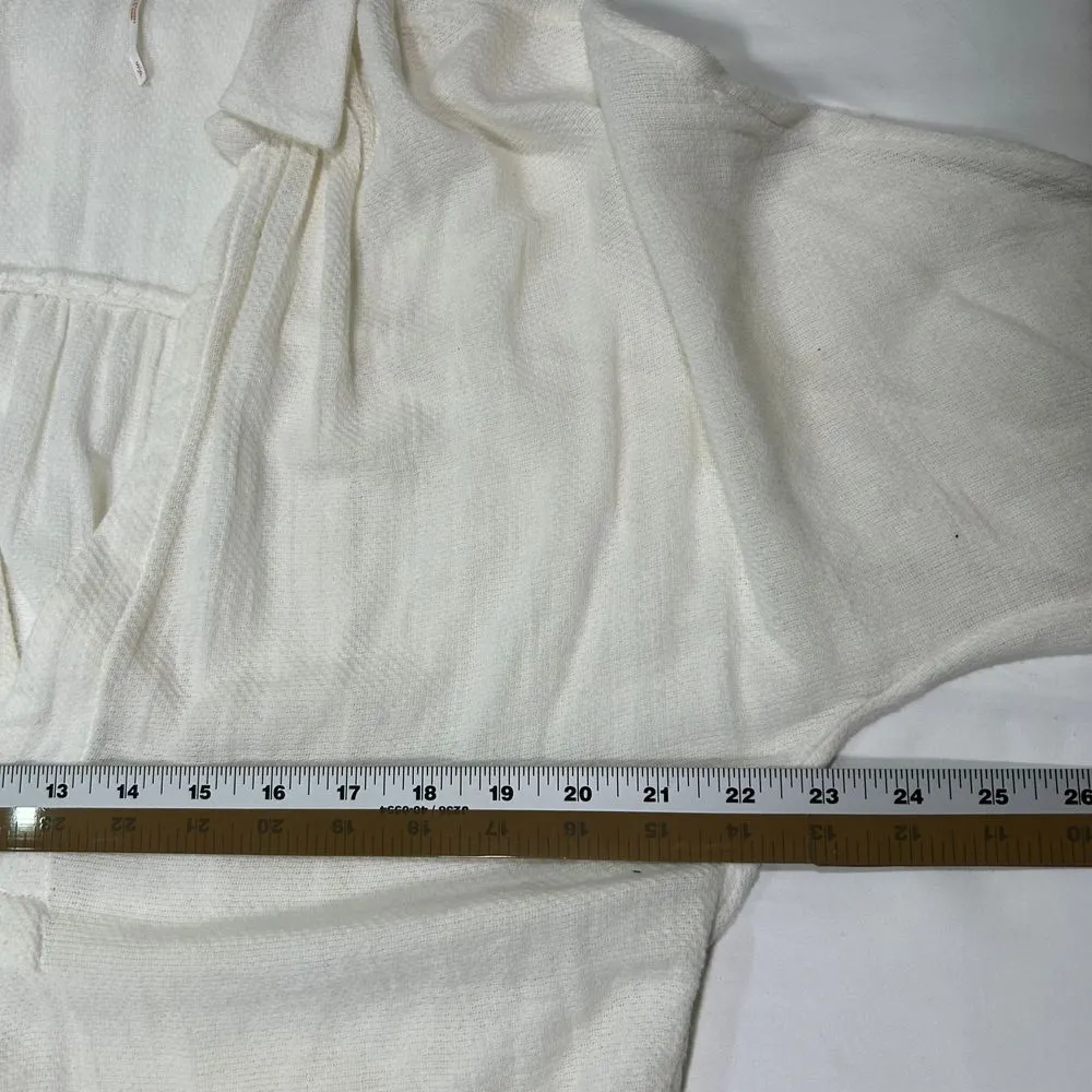 Free People Oversized Soft Burlap like casual long sleeve Collared Shirt Women S - Image 9