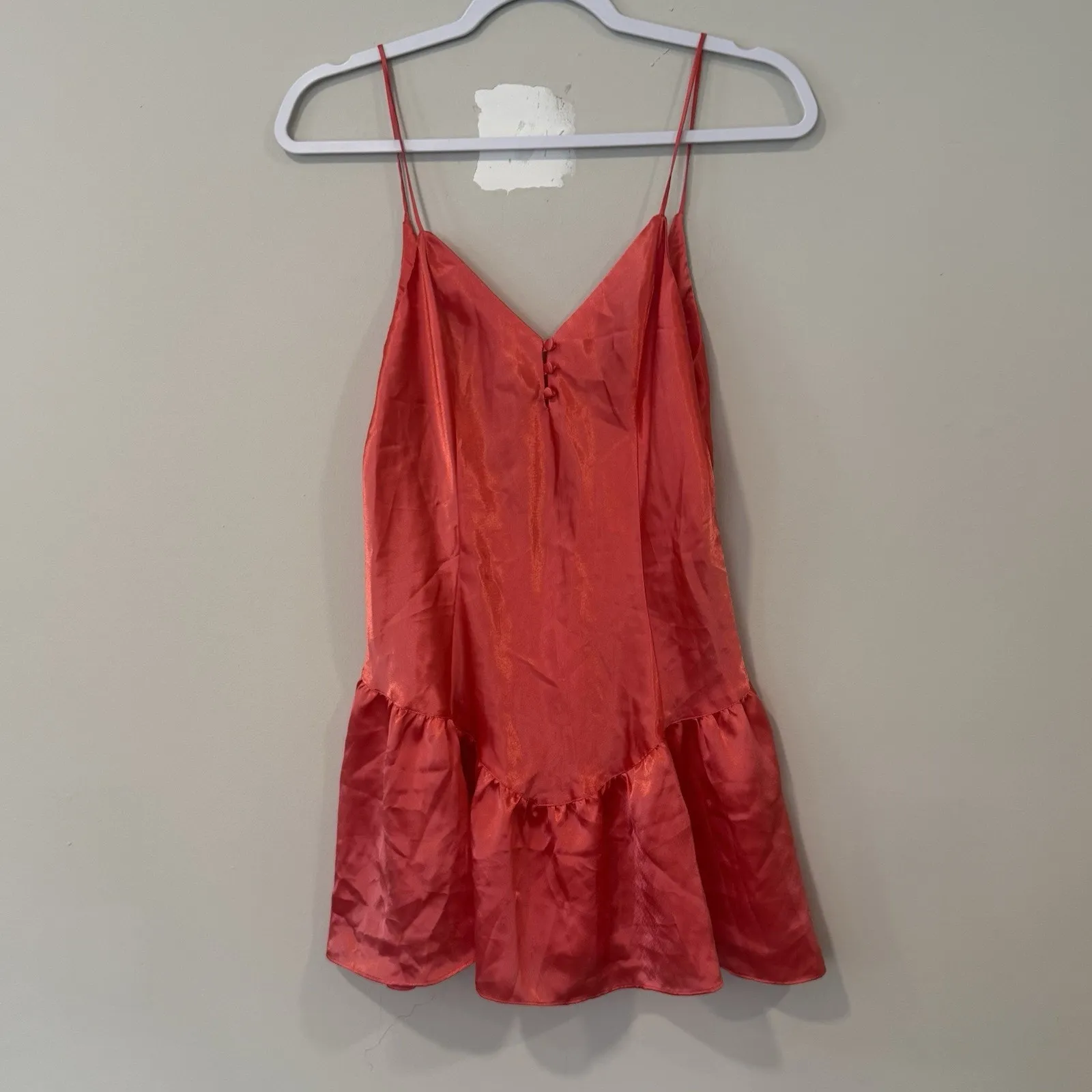 Vintage Victoria's Secret Gold Label Red Chemise Slip Dress M Xx1369 - Image 3