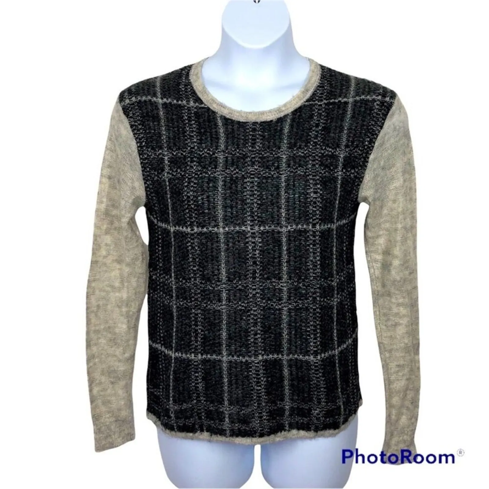 Ann Taylor LOFT Mohair Blend Grey Crew Neck Sweater Cozy Knit Size M - Image 2