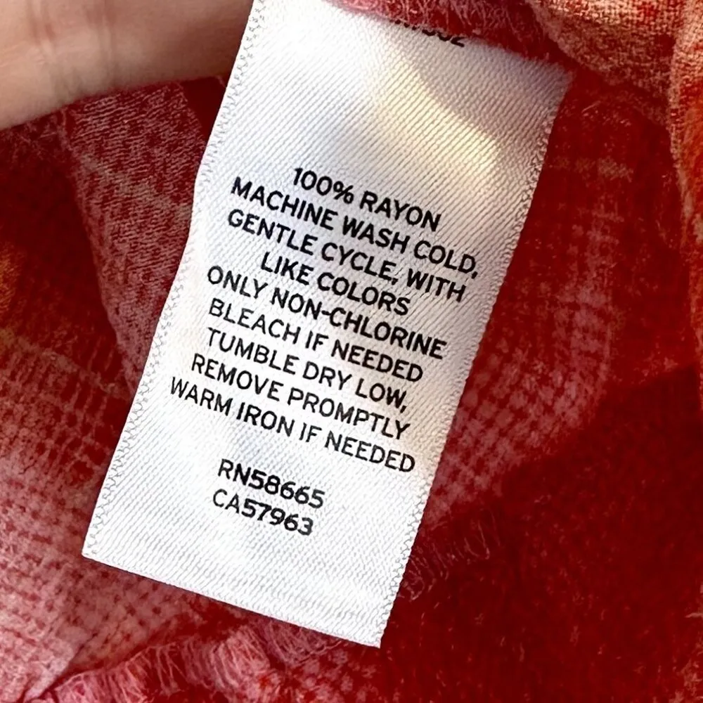 NWT BP by Nordstrom Long Sleeve Orange Plaid Crop Top - Size: Medium - Image 5