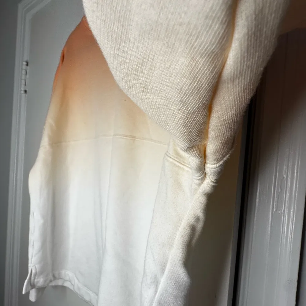 Victorias Secret Pink Varsity Crew Pullover. Ombré Orange/White. Love Pink. LG. - Image 5