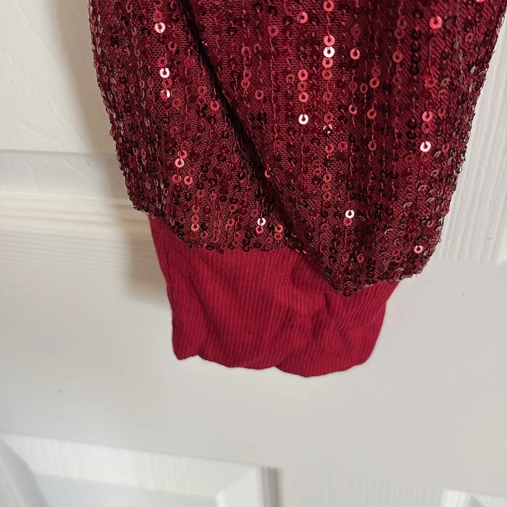 Sequin Red vine Jogger Pants Size M - Image 7