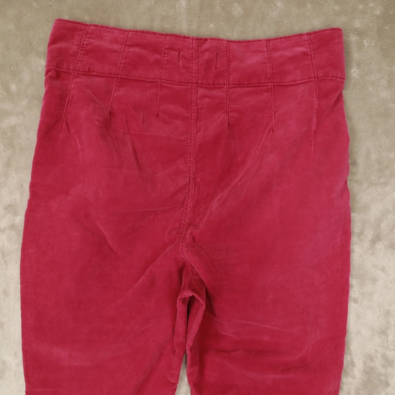 Free People We The Free Jayde Cord Flare High Rise Pants Baton Rouge Pink sz 33 - Image 4